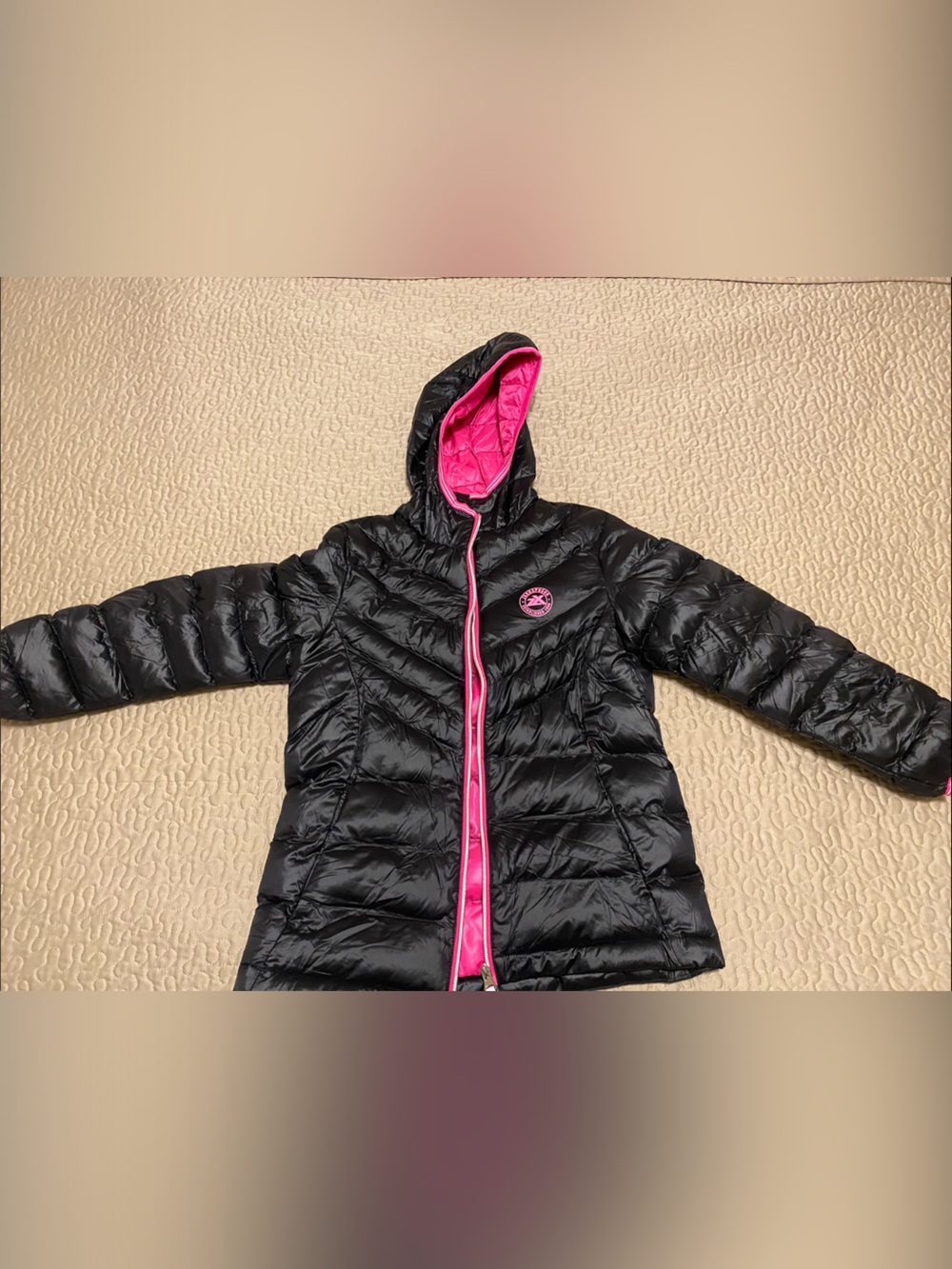ZeroXposur Black Puffer Jacket with Pink Lining